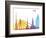 Riga Skyline Pop-paulrommer-Framed Art Print