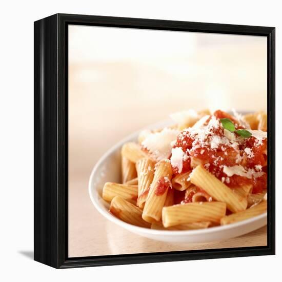 Rigatoni with Tomato Sauce and Parmigiano-null-Framed Premier Image Canvas