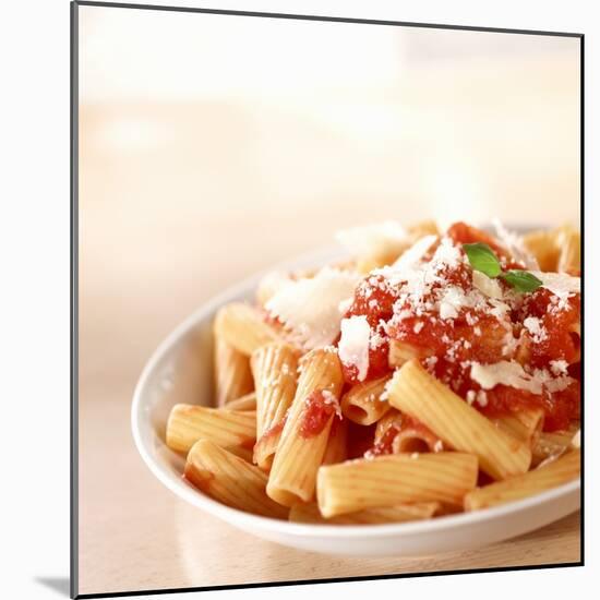 Rigatoni with Tomato Sauce and Parmigiano-null-Mounted Photographic Print