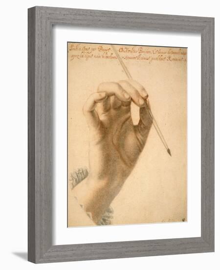 Right Hand of Artemisia Gentileschi Holding a Brush-Pierre Dumonstier II-Framed Art Print