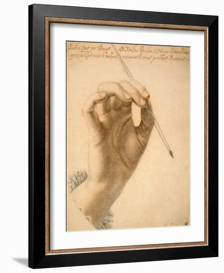Right Hand of Artemisia Gentileschi Holding a Brush-Pierre Dumonstier II-Framed Art Print