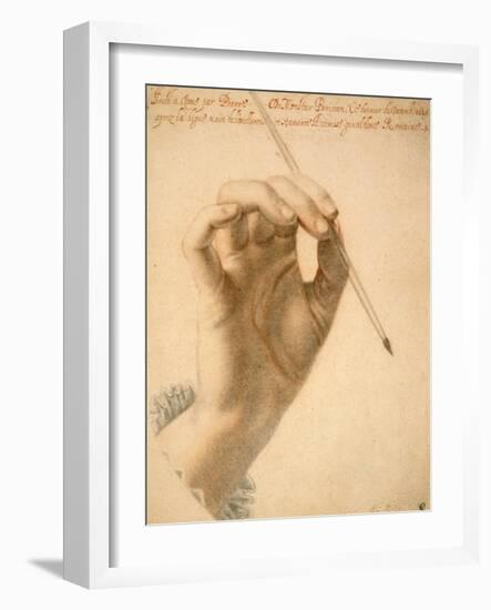 Right Hand of Artemisia Gentileschi Holding a Brush-Pierre Dumonstier II-Framed Art Print