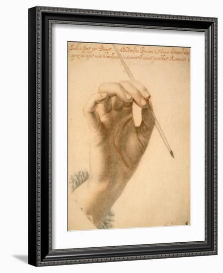 Right Hand of Artemisia Gentileschi Holding a Brush-Pierre Dumonstier II-Framed Art Print