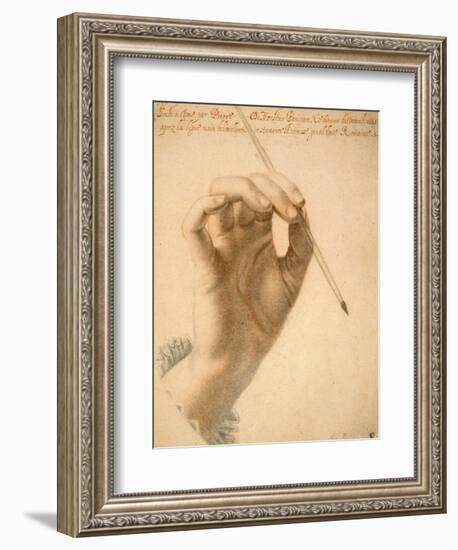 Right Hand of Artemisia Gentileschi Holding a Brush-Pierre Dumonstier II-Framed Premium Giclee Print