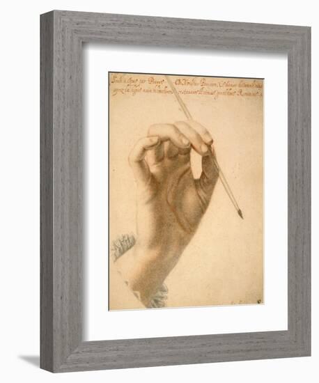 Right Hand of Artemisia Gentileschi Holding a Brush-Pierre Dumonstier II-Framed Premium Giclee Print