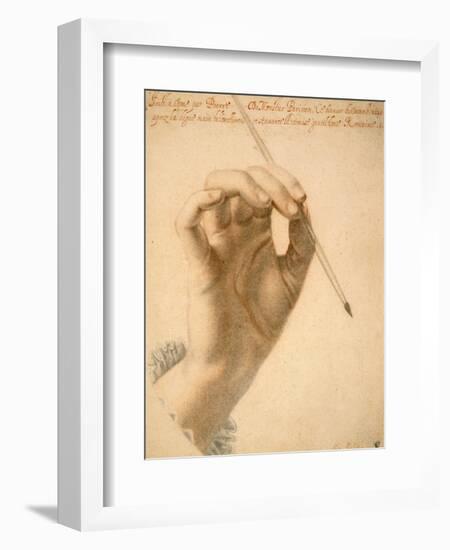 Right Hand of Artemisia Gentileschi Holding a Brush-Pierre Dumonstier II-Framed Premium Giclee Print