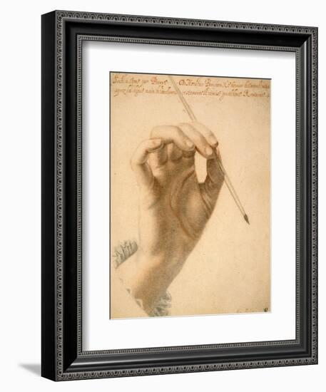 Right Hand of Artemisia Gentileschi Holding a Brush-Pierre Dumonstier II-Framed Premium Giclee Print