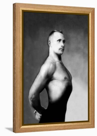 Right Profile of Bodybuilder from the Waist Up-null-Framed Stretched Canvas