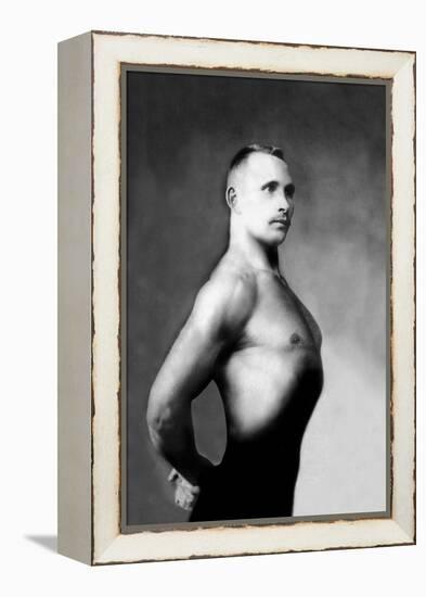 Right Profile of Bodybuilder from the Waist Up-null-Framed Stretched Canvas