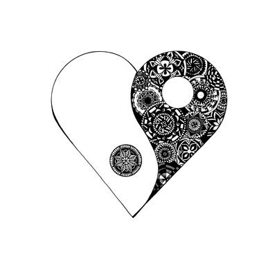 Right Yin Yang Heart Giclee Print By Nicky Kumar Art Com