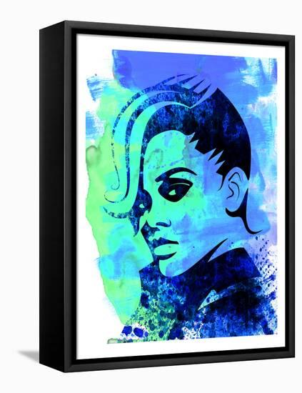 Rihanna Watercolor-Olivia Morgan-Framed Stretched Canvas