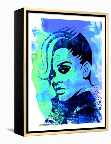 Rihanna Watercolor-Olivia Morgan-Framed Stretched Canvas
