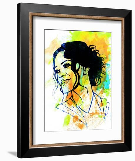 Rihanna Watercolor-Nelly Glenn-Framed Art Print