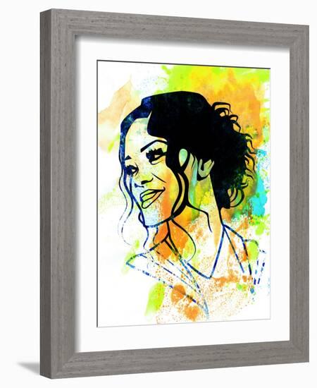 Rihanna Watercolor-Nelly Glenn-Framed Premium Giclee Print