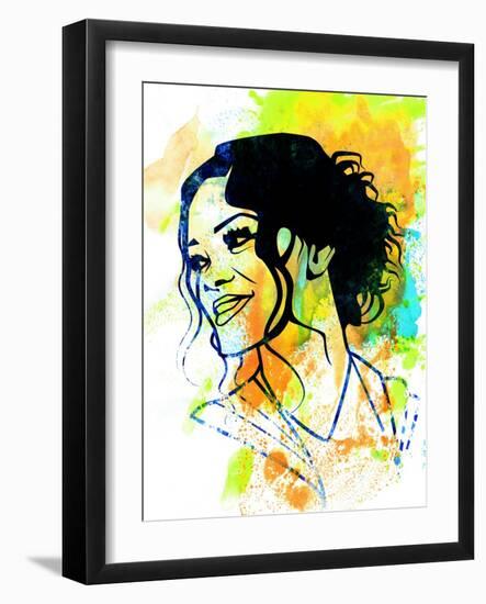 Rihanna Watercolor-Nelly Glenn-Framed Premium Giclee Print