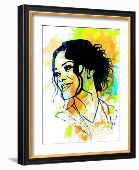 Rihanna Watercolor-Nelly Glenn-Framed Premium Giclee Print