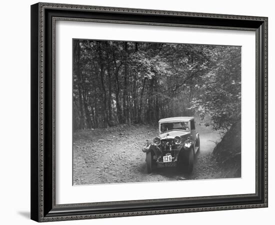 Riley competing in the B&HMC Brighton-Beer Trial, Fingle Bridge Hill, Devon, 1934-Bill Brunell-Framed Photographic Print