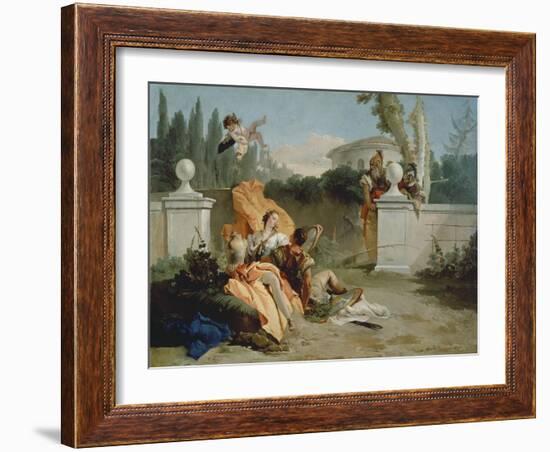 Rinaldo and Armida Surprised by Ubaldo and Carlo-Giovanni Battista Tiepolo-Framed Giclee Print