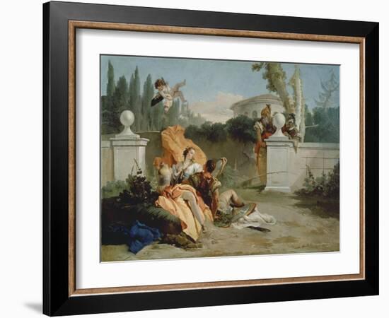 Rinaldo and Armida surprised by Ubaldo and Carlo-Giovanni Battista Tiepolo-Framed Giclee Print