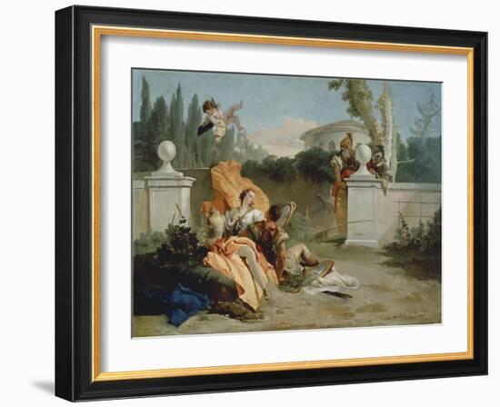 Rinaldo and Armida surprised by Ubaldo and Carlo-Giovanni Battista Tiepolo-Framed Giclee Print