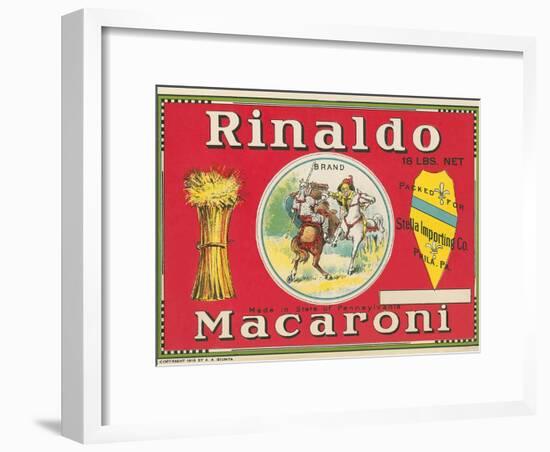 Rinaldo Macaroni Label-null-Framed Art Print