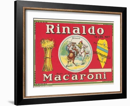 Rinaldo Macaroni Label-null-Framed Art Print