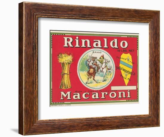 Rinaldo Macaroni Label-null-Framed Art Print