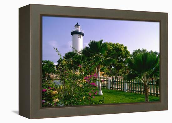 Rincon Lighthouse and Garden, Puerto Rico-George Oze-Framed Premier Image Canvas