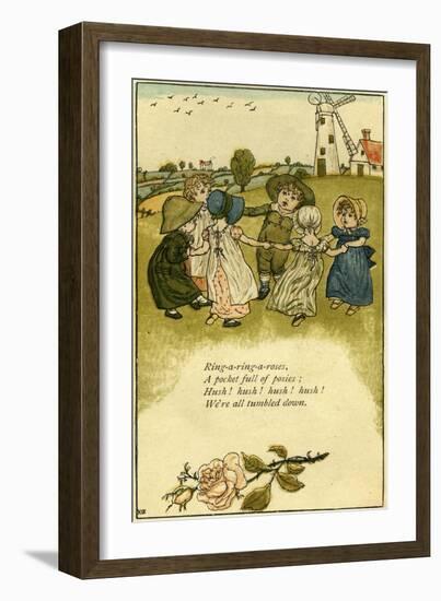 Ring-a-ring-a-roses by Kate Greenaway-Kate Greenaway-Framed Giclee Print