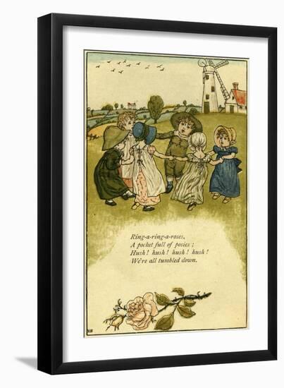 Ring-a-ring-a-roses by Kate Greenaway-Kate Greenaway-Framed Giclee Print