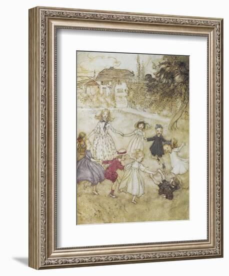 Ring-a-ring-a-roses-Arthur Rackham-Framed Giclee Print