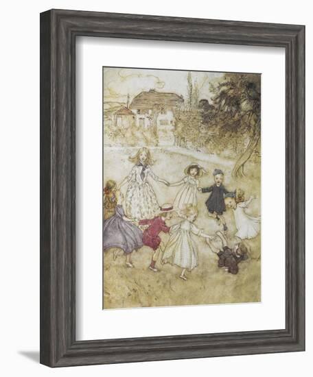 Ring-a-ring-a-roses-Arthur Rackham-Framed Giclee Print