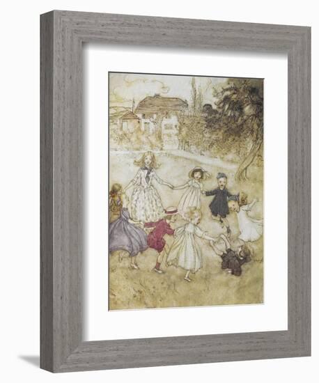 Ring-a-ring-a-roses-Arthur Rackham-Framed Giclee Print