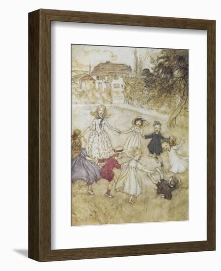 Ring-a-ring-a-roses-Arthur Rackham-Framed Giclee Print