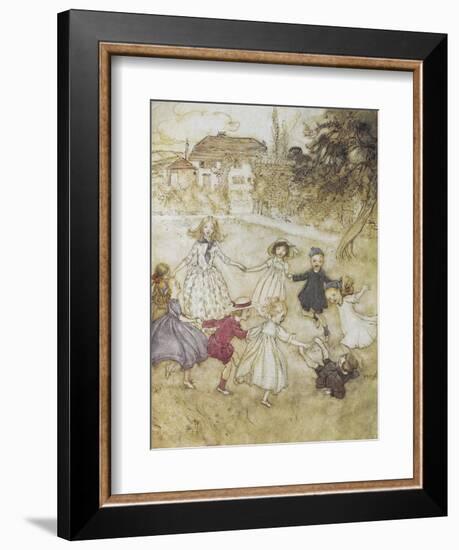 Ring-a-ring-a-roses-Arthur Rackham-Framed Giclee Print