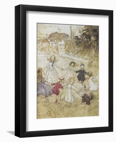 Ring-a-ring-a-roses-Arthur Rackham-Framed Giclee Print