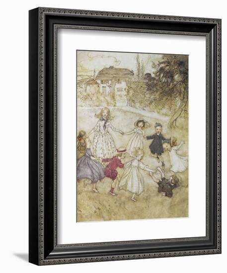 Ring-a-ring-a-roses-Arthur Rackham-Framed Giclee Print