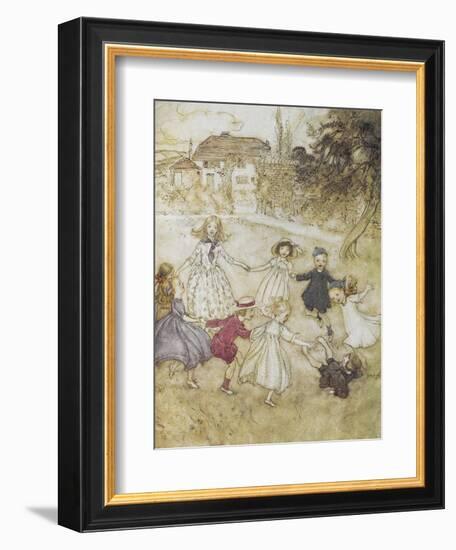 Ring-a-ring-a-roses-Arthur Rackham-Framed Giclee Print