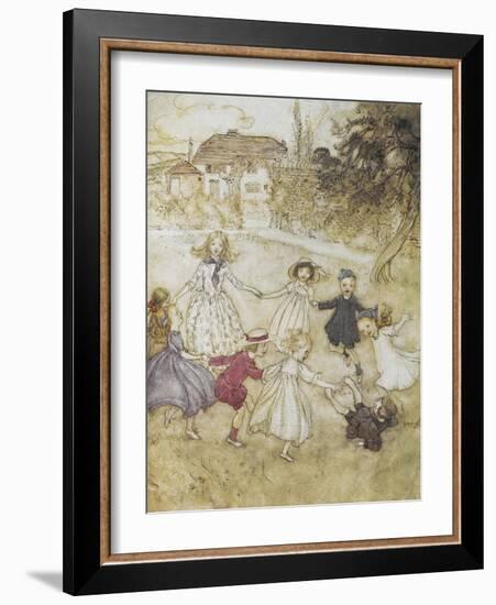 Ring-a-ring-a-roses-Arthur Rackham-Framed Giclee Print