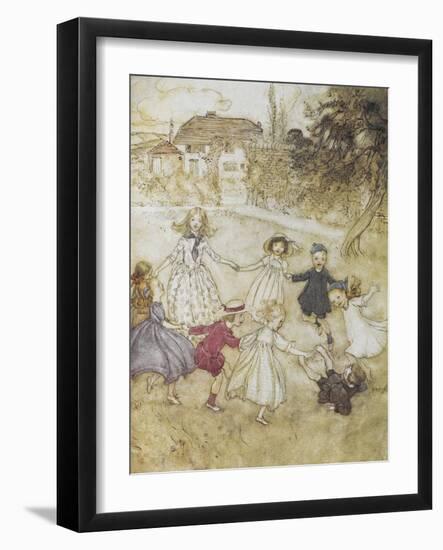 Ring-a-ring-a-roses-Arthur Rackham-Framed Giclee Print