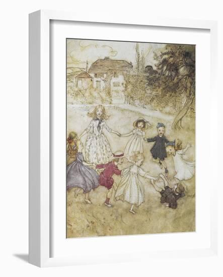 Ring-a-ring-a-roses-Arthur Rackham-Framed Giclee Print