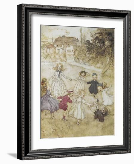 Ring-a-ring-a-roses-Arthur Rackham-Framed Giclee Print