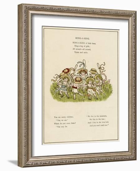 Ring-A-Ring -- Children Dancing-Kate Greenaway-Framed Art Print