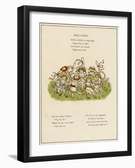 Ring-A-Ring -- Children Dancing-Kate Greenaway-Framed Art Print