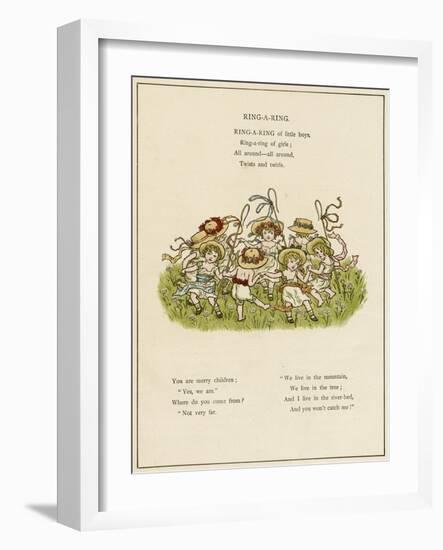 Ring-A-Ring -- Children Dancing-Kate Greenaway-Framed Art Print