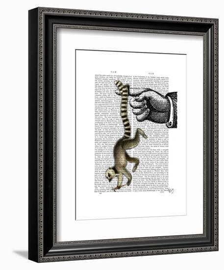 Ring Tailed Lemur on Finger-Fab Funky-Framed Art Print