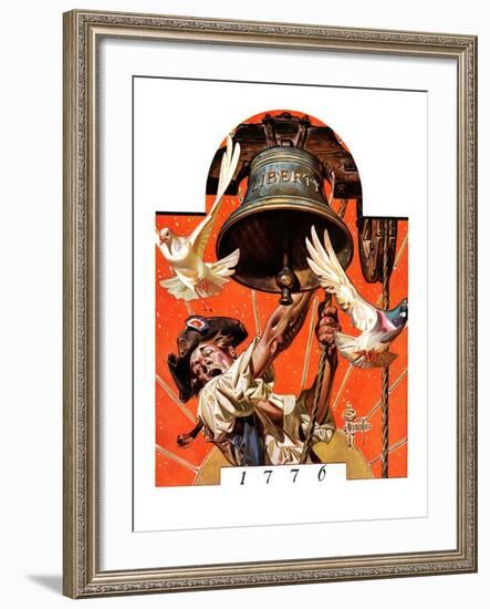 "Ringing Liberty Bell,"July 6, 1935-Joseph Christian Leyendecker-Framed Giclee Print