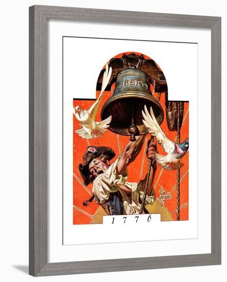 "Ringing Liberty Bell,"July 6, 1935-Joseph Christian Leyendecker-Framed Giclee Print