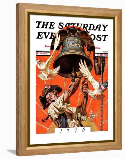 "Ringing Liberty Bell," Saturday Evening Post Cover, July 6, 1935-Joseph Christian Leyendecker-Framed Premier Image Canvas