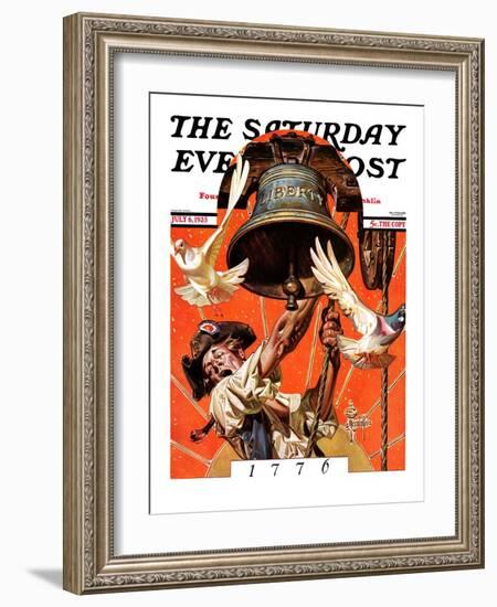 "Ringing Liberty Bell," Saturday Evening Post Cover, July 6, 1935-Joseph Christian Leyendecker-Framed Giclee Print